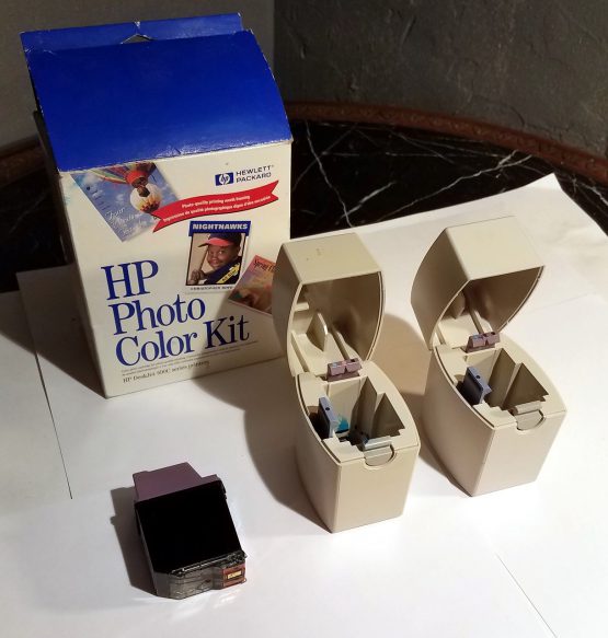 New! Sealed HP Photo Cartridge C1816A 2 Rare Original Plastic Desk Storage Box!