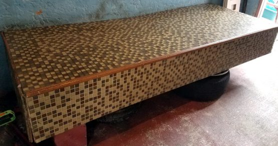 Mosaic Style Multi-Color Custom Handmade Large 98x37x13 Wood Bar Table