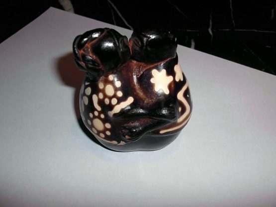 Angel Espinoza V. Peruvian Sculpture in Wood Kissing Couple Two Tone