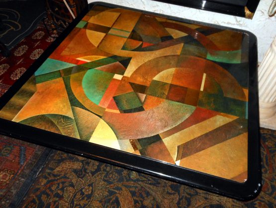 Laminate Geometric Modern Design Coffee Table Laquer 42 x 42 x 15