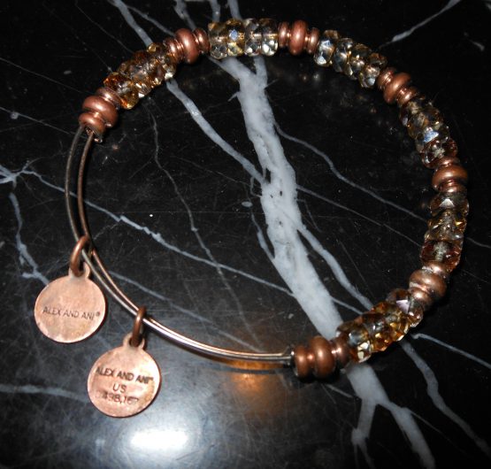 Alex And Ani Bracelet Copper Glass Beads Charms Discontinued