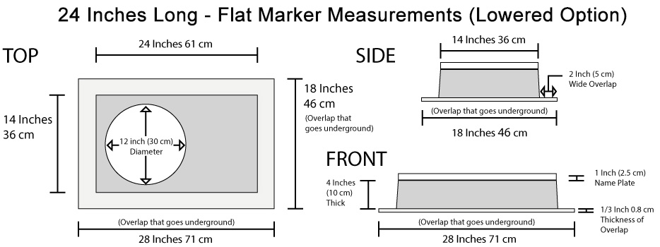 High-Tech Flat Marker Memorial Measurements