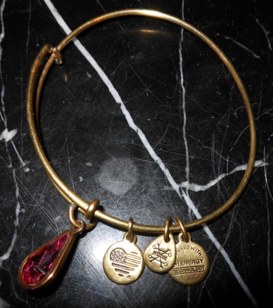 Alex And Ani Amethyst Birthstone Charm Copper Gold Bracelet Bangle