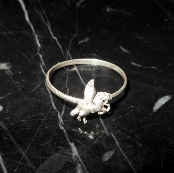 Pegasus Winged Horse Greek Mythology Fantasy Sterling Silver Women Ring Size 6.75