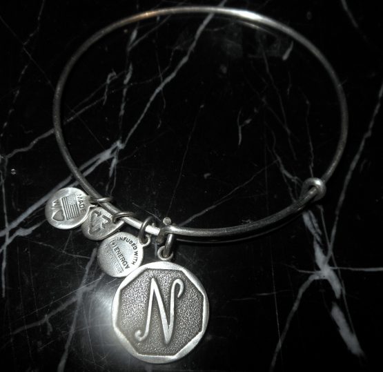 Alex And Ani Letter N Charm Retired Silver Rafaelian Bangle Bracelet
