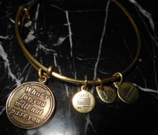 Alex And Ani What's For You Will Not Pass You Charm Gold Bracelet Bangle