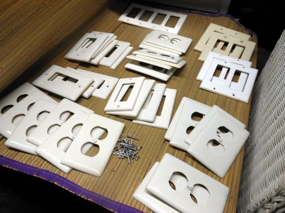 Light Switch Face Plates Lot of 36 White Some Square Round Double