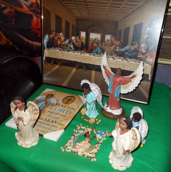 African American Themed Christmas 8 Lot Decoration Angel Figurines and Last Supper