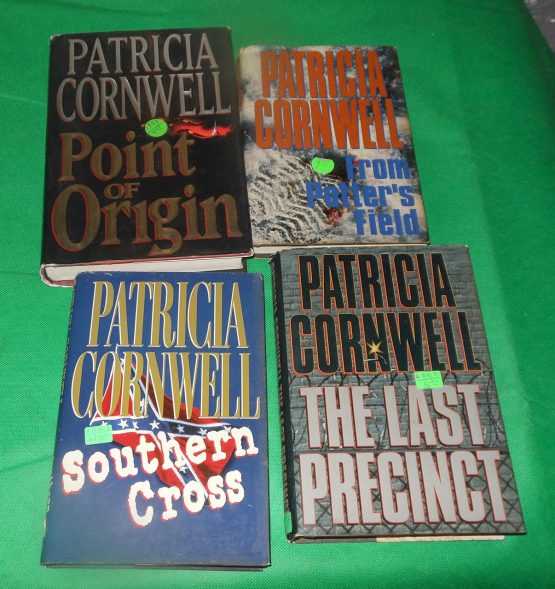Lot of 4 Books by Patricia Cornwell Vintage Paperback Condition Point Origin Potter's Field Precinct