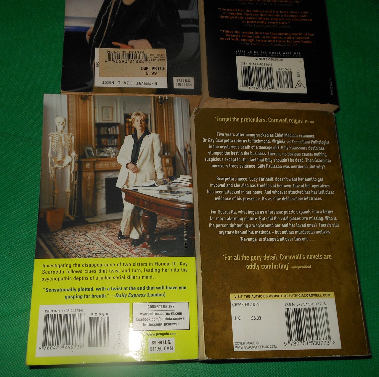 Lot of 4 Books by Patricia Cornwell Vintage Paperback Condition Predator Body Evidence Trace-5