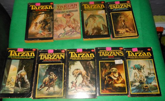 Lot of 9 Books Tarzan Edgar Rice Burroughs The Invincible Magnificent Quest