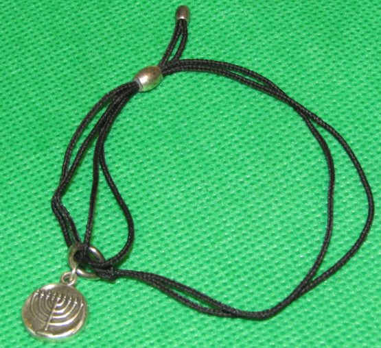 Alex & Ani Fabric String Expandable Bracelet Sterling Silver Hanukkah Charm