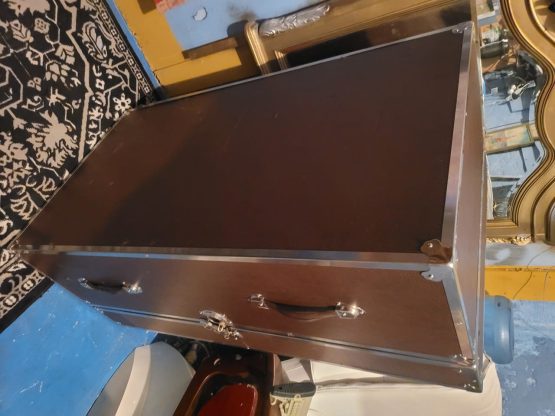 Large Vintage Portable Professional Wood Trunk Travel Bar 20.5x29x50