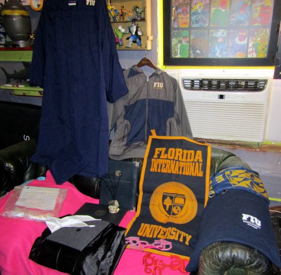 Huge Collectible Florida International University FIU Clothing Flag Gown Portfolio Lot