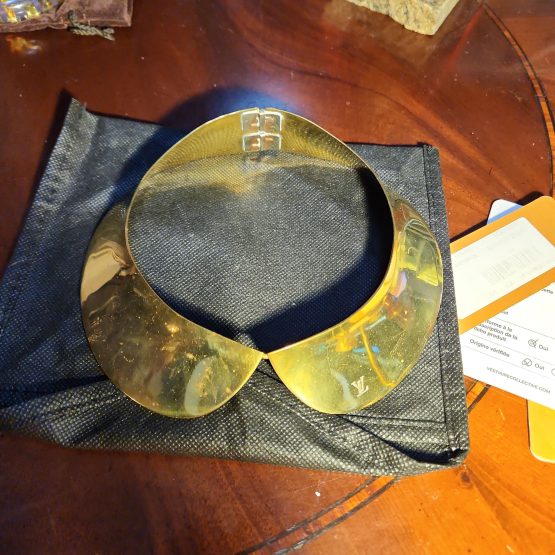 RARE Authentic Louis Vuitton Peter Pan Hide & Seek Gold-Plated Collar Necklace